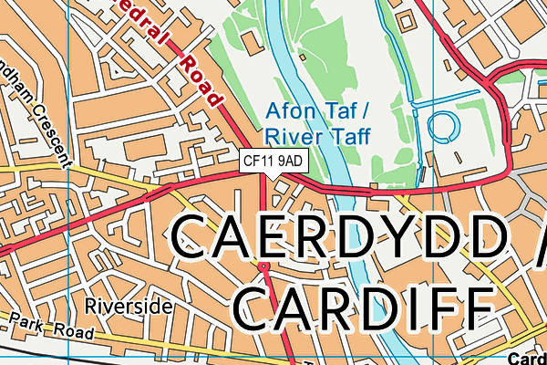 CF11 9AD map - OS VectorMap District (Ordnance Survey)