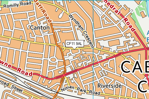 CF11 9AL map - OS VectorMap District (Ordnance Survey)