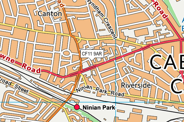 CF11 9AR map - OS VectorMap District (Ordnance Survey)