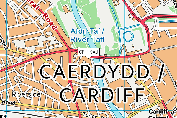 CF11 9AU map - OS VectorMap District (Ordnance Survey)