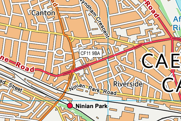 CF11 9BA map - OS VectorMap District (Ordnance Survey)