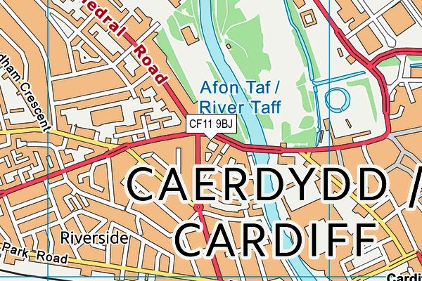 CF11 9BJ map - OS VectorMap District (Ordnance Survey)