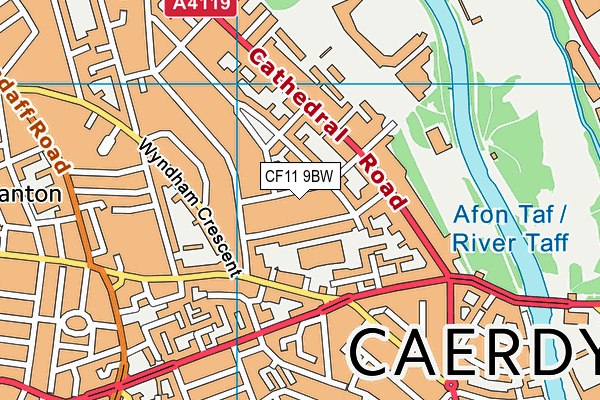 CF11 9BW map - OS VectorMap District (Ordnance Survey)
