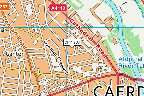 CF11 9DJ map - OS VectorMap District (Ordnance Survey)