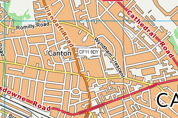 CF11 9DY map - OS VectorMap District (Ordnance Survey)