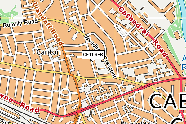 CF11 9EB map - OS VectorMap District (Ordnance Survey)