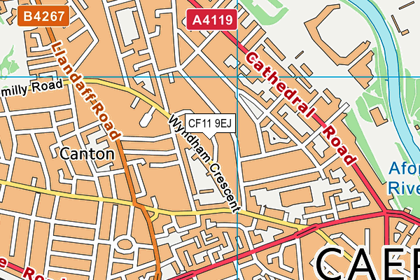 CF11 9EJ map - OS VectorMap District (Ordnance Survey)