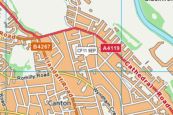 CF11 9EP map - OS VectorMap District (Ordnance Survey)