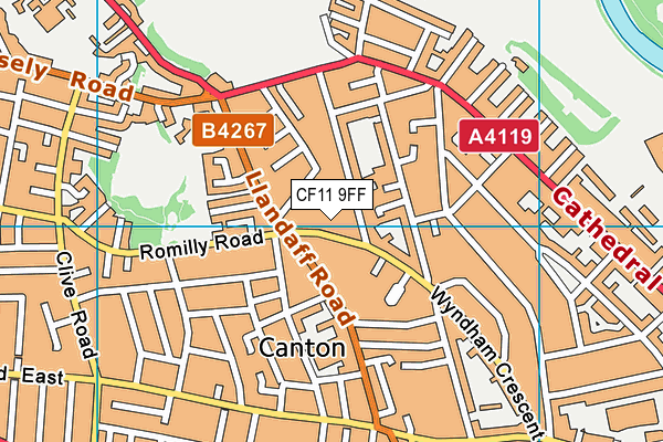 CF11 9FF map - OS VectorMap District (Ordnance Survey)