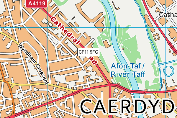 CF11 9FG map - OS VectorMap District (Ordnance Survey)