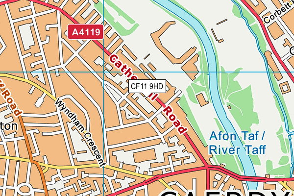 CF11 9HD map - OS VectorMap District (Ordnance Survey)