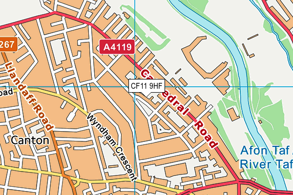 CF11 9HF map - OS VectorMap District (Ordnance Survey)