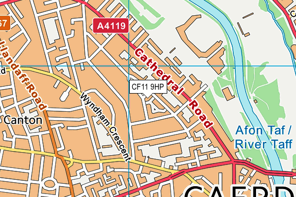 CF11 9HP map - OS VectorMap District (Ordnance Survey)