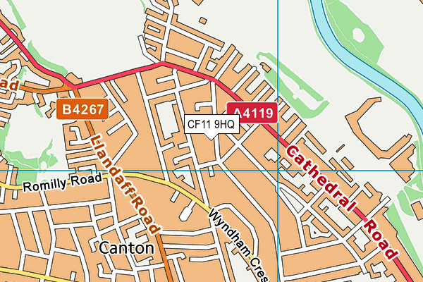 CF11 9HQ map - OS VectorMap District (Ordnance Survey)