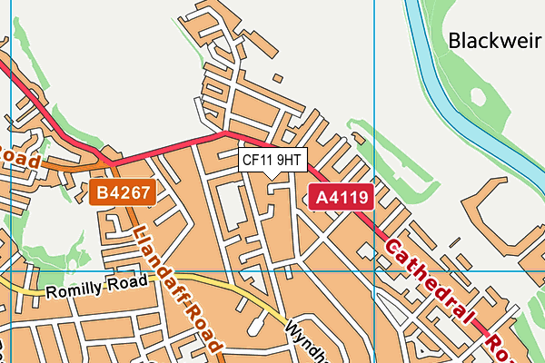 CF11 9HT map - OS VectorMap District (Ordnance Survey)