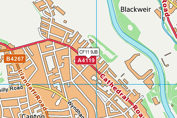 CF11 9JB map - OS VectorMap District (Ordnance Survey)