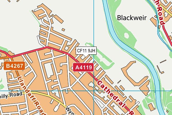 CF11 9JH map - OS VectorMap District (Ordnance Survey)