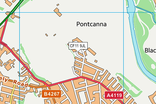 CF11 9JL map - OS VectorMap District (Ordnance Survey)