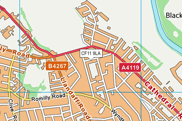 CF11 9LA map - OS VectorMap District (Ordnance Survey)