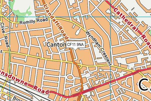 CF11 9NA map - OS VectorMap District (Ordnance Survey)