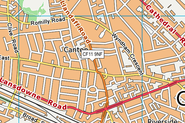 CF11 9NF map - OS VectorMap District (Ordnance Survey)