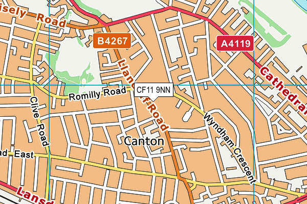 CF11 9NN map - OS VectorMap District (Ordnance Survey)