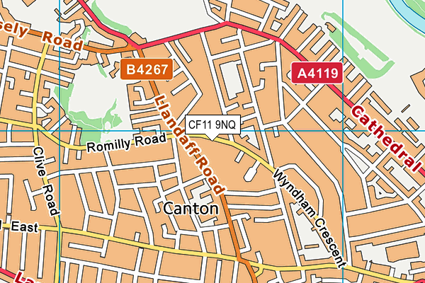 CF11 9NQ map - OS VectorMap District (Ordnance Survey)