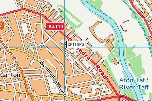 CF11 9PG map - OS VectorMap District (Ordnance Survey)