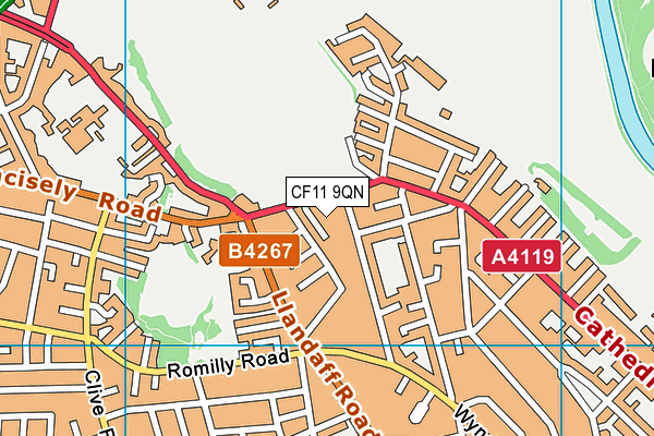 CF11 9QN map - OS VectorMap District (Ordnance Survey)