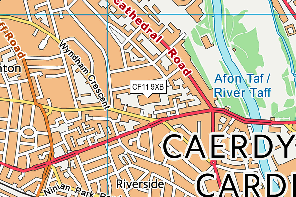 CF11 9XB map - OS VectorMap District (Ordnance Survey)