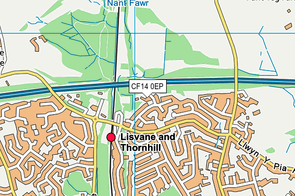 CF14 0EP map - OS VectorMap District (Ordnance Survey)