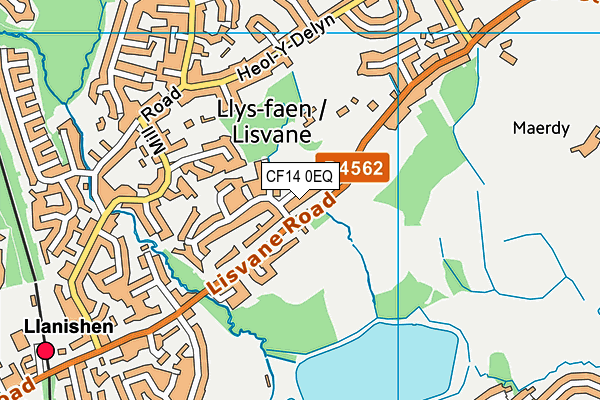 CF14 0EQ map - OS VectorMap District (Ordnance Survey)