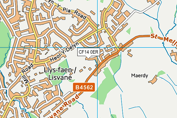 CF14 0ER map - OS VectorMap District (Ordnance Survey)