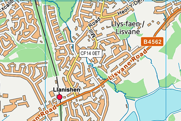 CF14 0ET map - OS VectorMap District (Ordnance Survey)