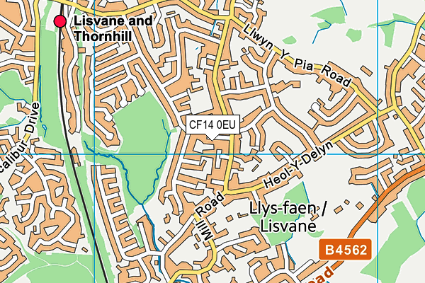 CF14 0EU map - OS VectorMap District (Ordnance Survey)