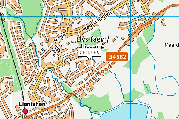 CF14 0EX map - OS VectorMap District (Ordnance Survey)