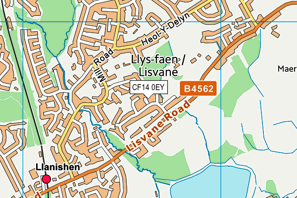 CF14 0EY map - OS VectorMap District (Ordnance Survey)