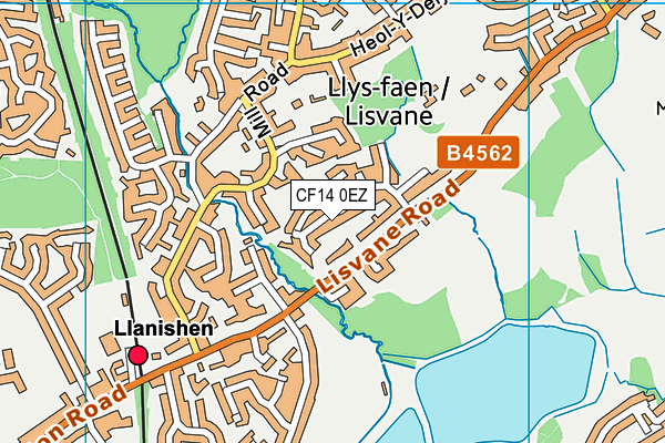 CF14 0EZ map - OS VectorMap District (Ordnance Survey)