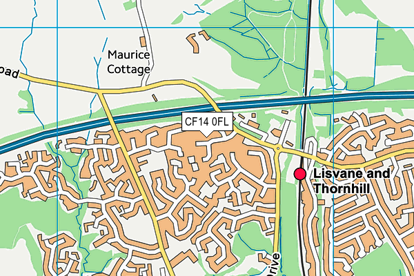 CF14 0FL map - OS VectorMap District (Ordnance Survey)