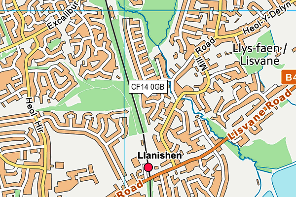 CF14 0GB map - OS VectorMap District (Ordnance Survey)