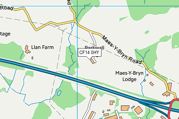 CF14 0HY map - OS VectorMap District (Ordnance Survey)