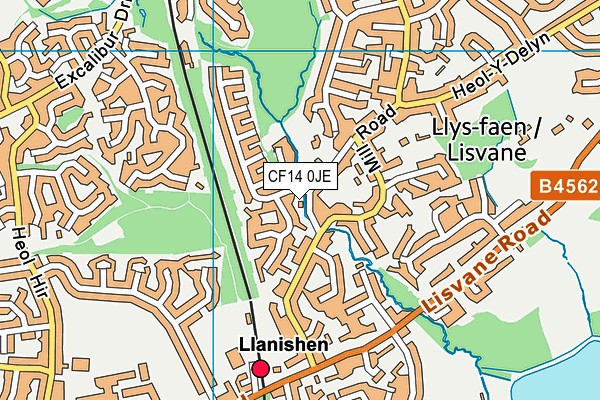 CF14 0JE map - OS VectorMap District (Ordnance Survey)