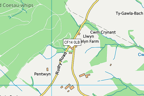 CF14 0LB map - OS VectorMap District (Ordnance Survey)