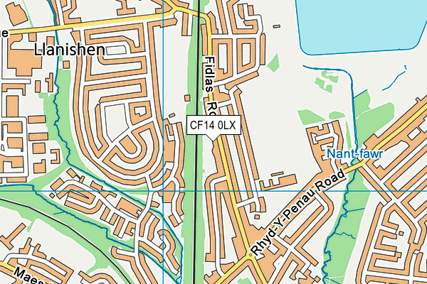 CF14 0LX map - OS VectorMap District (Ordnance Survey)