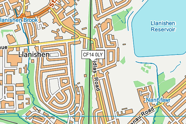 CF14 0LY map - OS VectorMap District (Ordnance Survey)