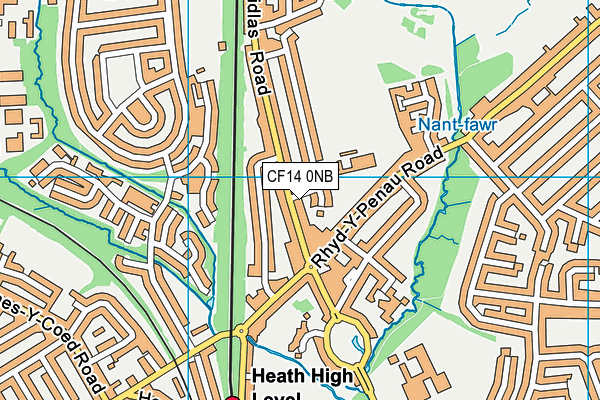 CF14 0NB map - OS VectorMap District (Ordnance Survey)