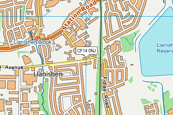 CF14 0NJ map - OS VectorMap District (Ordnance Survey)