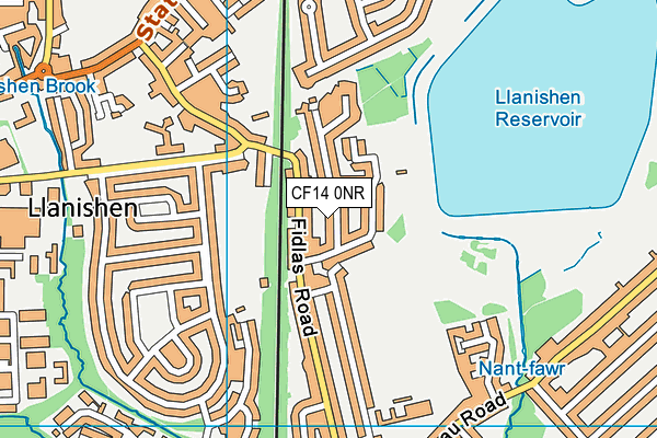 CF14 0NR map - OS VectorMap District (Ordnance Survey)