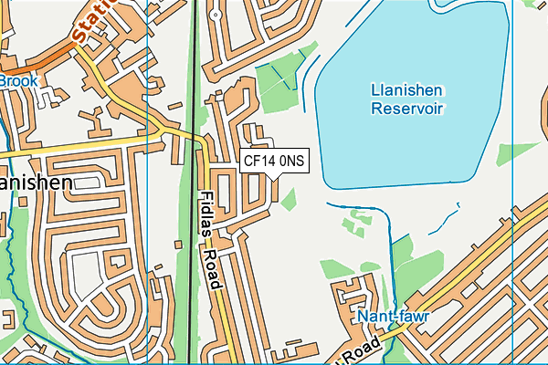 CF14 0NS map - OS VectorMap District (Ordnance Survey)