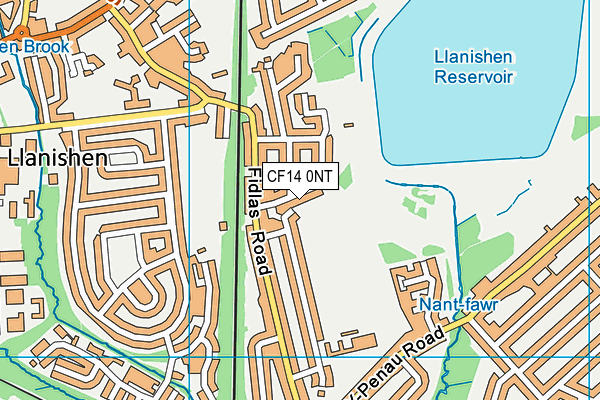 CF14 0NT map - OS VectorMap District (Ordnance Survey)